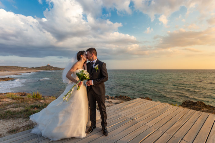 fotografia di matrimonio realizzata a San Giovanni di Sinis, borgata marina di Cabras, provincia di Oristano, Sardegna