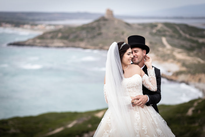 fotografia di matrimonio realizzata a San Giovanni di Sinis, borgata marina di Cabras, provincia di Oristano, Sardegna