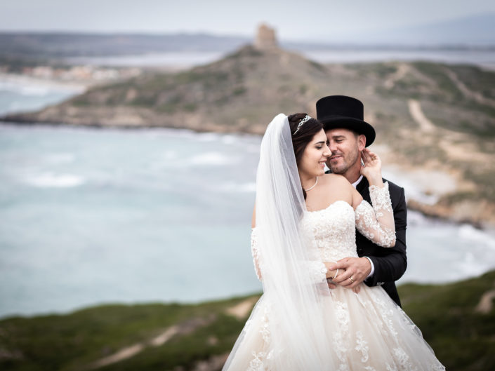 fotografia di matrimonio realizzata a San Giovanni di Sinis, borgata marina di Cabras, provincia di Oristano, Sardegna