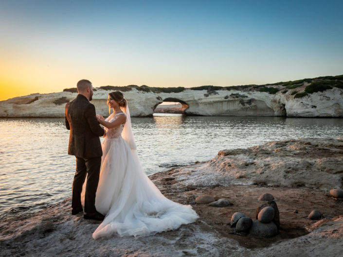 fotografia di matrimonio realizzata a S'Archittu, provincia di Oristano, Sardegna