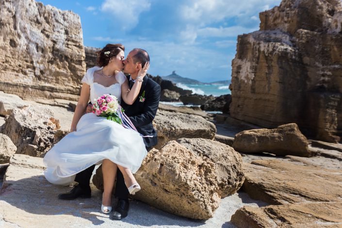 Fotografia di matrimonio realizzata a San Giovanni di Sinis. Comune di Cabras.